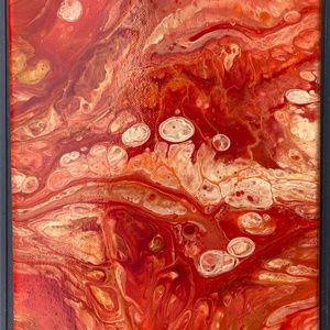 Vermelho 8"x10" Painting by Color Fluent Art (Orange/Red/White)